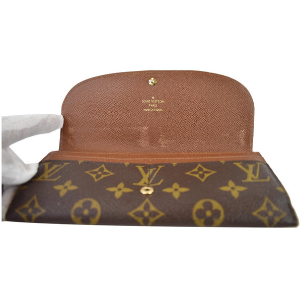 LOUIS VUITTON Emilie Monogram Canvas Wallet Brown