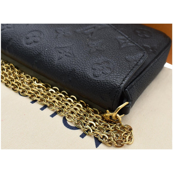 LOUIS VUITTON Felicie Monogram Empreinte Chain Pochette Crossbody Bag Black