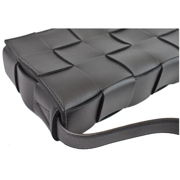 BOTTEGA VENETA Cassette Maxi Lambskin Crossbody Bag Black