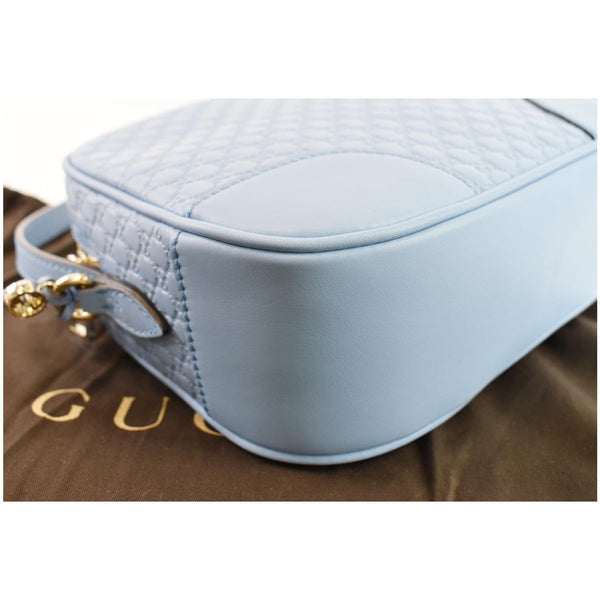 GUCCI Bree Micro GG Guccissima Leather Crossbody Bag Light Blue 449413