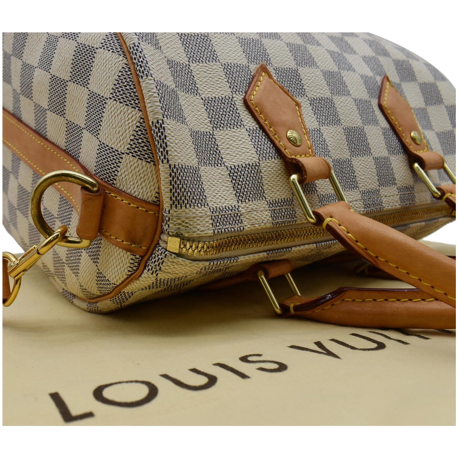 White Louis Vuitton Damier Azur Speedy 25 Boston Bag – Designer Revival