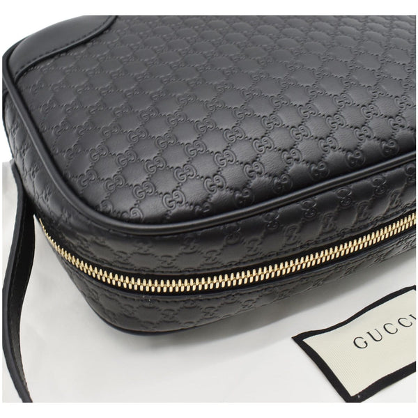 GUCCI Bree Mini GG Microguccissima Leather Crossbody Bag Black 449413