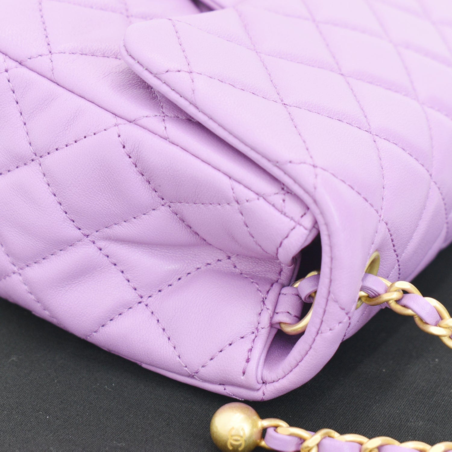 Chanel Purple Leather Flap Bag Chanel