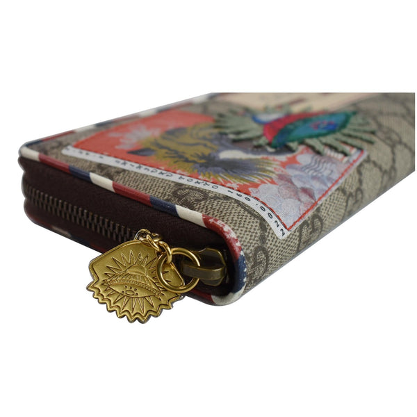 GUCCI Courrier GG Supreme Canvas Zippy Wallet Beige 473909