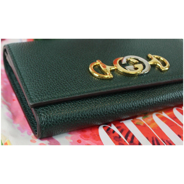 Gucci Zumi Grainy Leather Continental Wallet Dark Green - for sale
