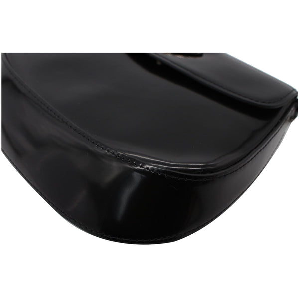 PRADA Cleo Brushed Leather Shoulder Bag Black