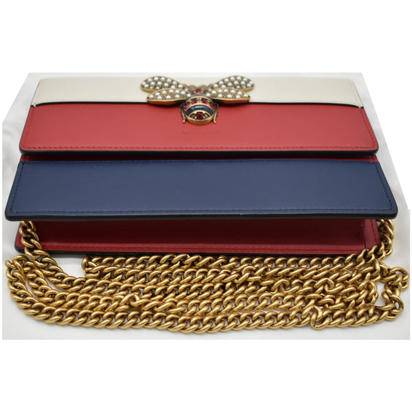 GUCCI Queen Margaret Leather Chain Wallet Red 476079
