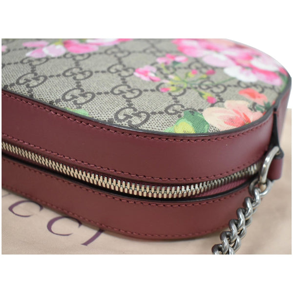 GUCCI GG Supreme Monogram Blooms Print Mini Chain Crossbody Bag Beige