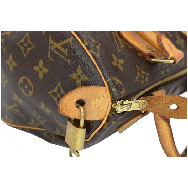 Louis Vuitton Speedy 25 Monogram Canvas Satchel Bag Brown