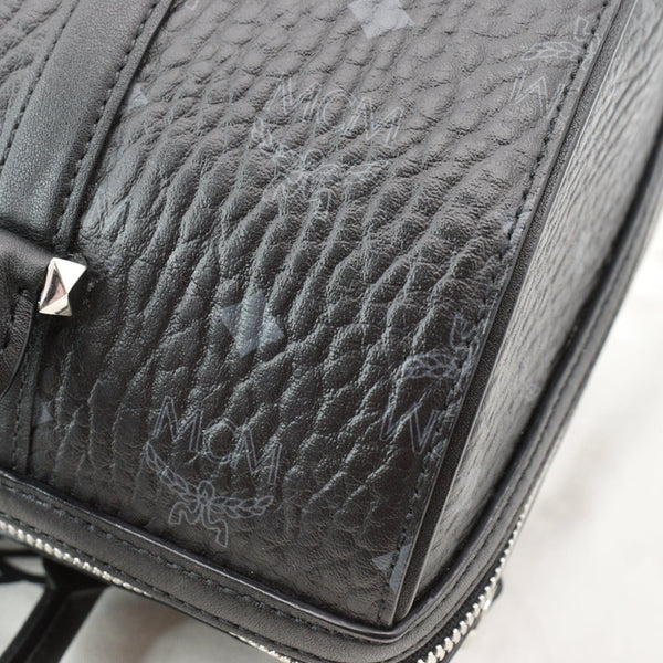 MCM Visetos Canvas Boston Bag Black