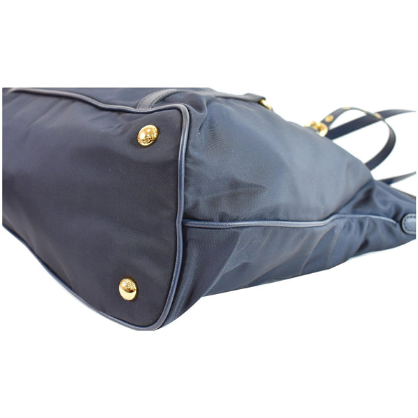 PRADA Tessuto Saffiano Nylon Tote Shoulder Bag Blue