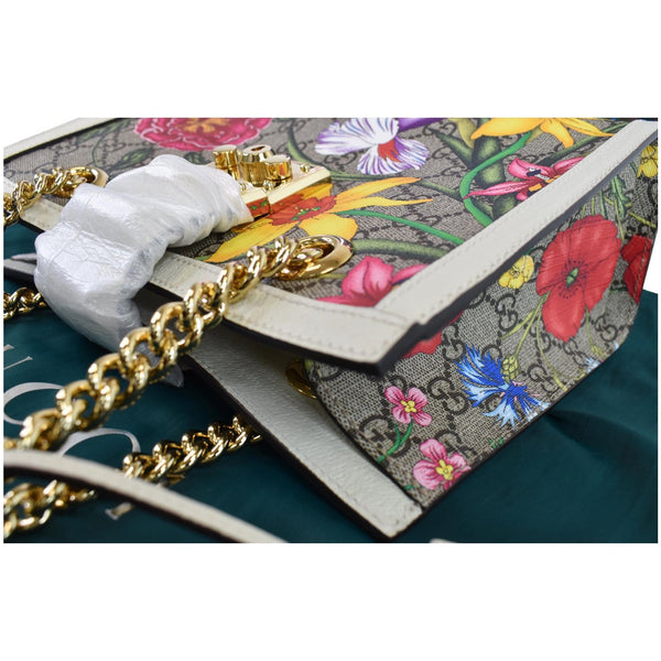 Gucci Padlock Flora Small GG Supreme Canvas Shoulder Bag
