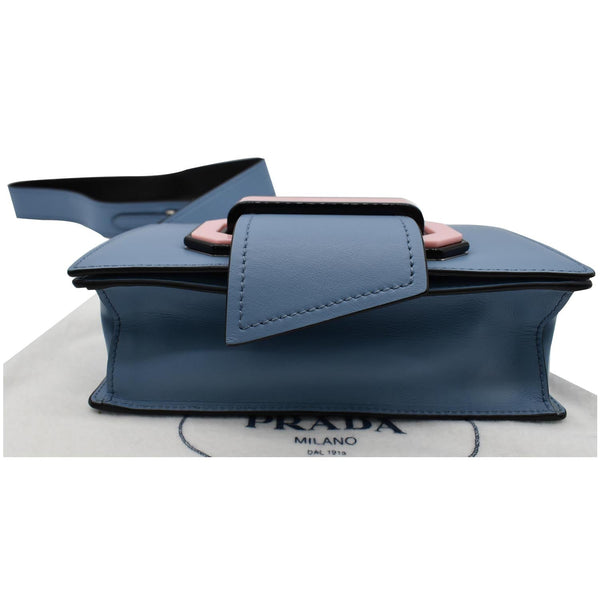 PRADA City Plex Ribbon Calfskin Shoulder Bag Blue/Pink