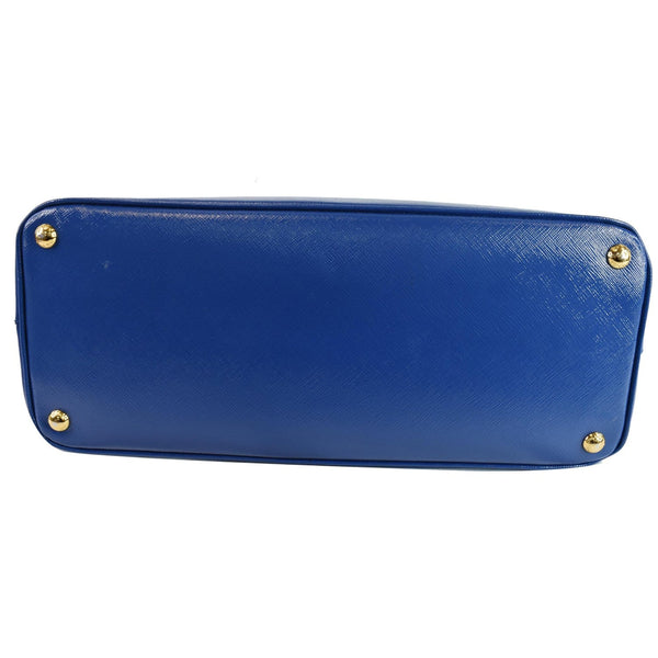 PRADA Parabole Saffiano Lux Leather Shopping Tote Blue