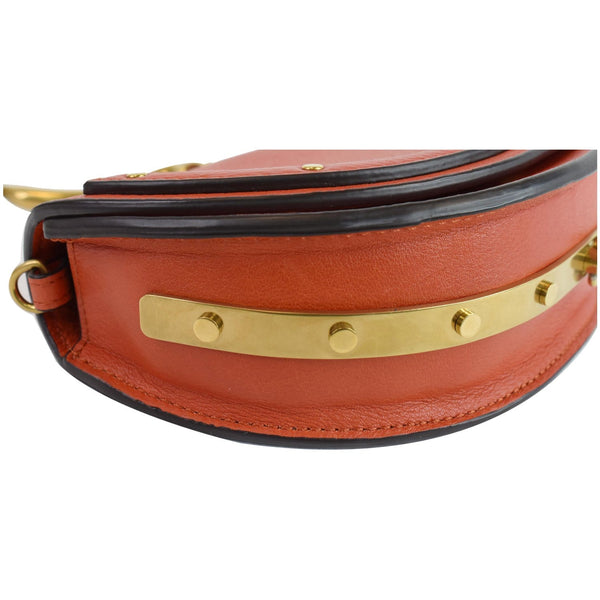 CHLOE Small Nile Bracelet Minaudiere Leather Clutch Bag Red