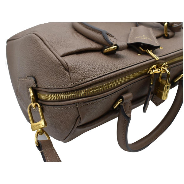 LOUIS VUITTON Speedy 25 Bandouliere Monogram Empreinte Leather Crossbody Bag Tourterelle