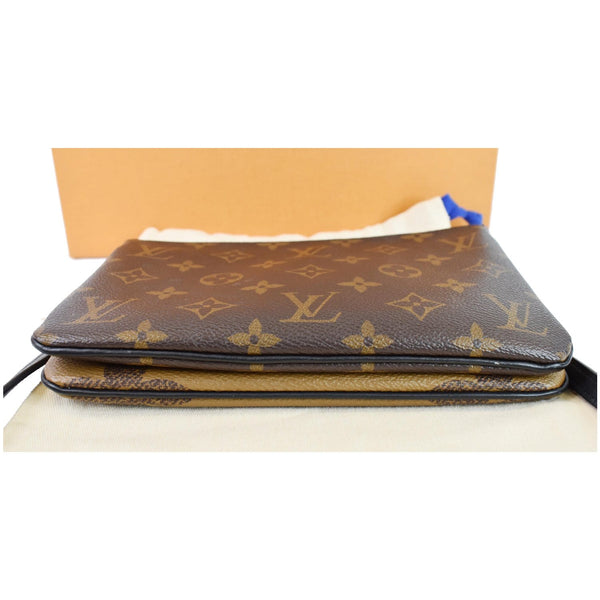 preowned lv Double Zip Pochette Monogram Canvas Bag