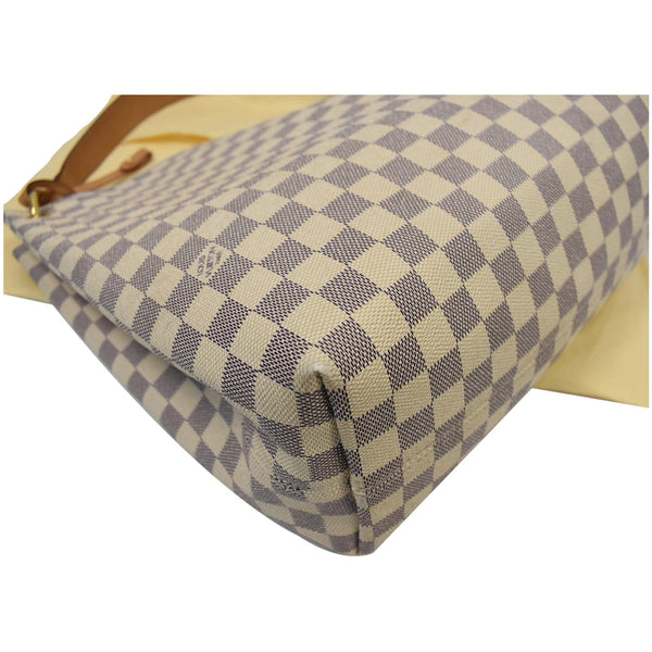 LOUIS VUITTON Graceful MM Damier Azur Hobo Shoulder Bag White