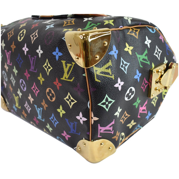 LOUIS VUITTON Speedy 30 Monogram Multicolor Satchel Bag Black