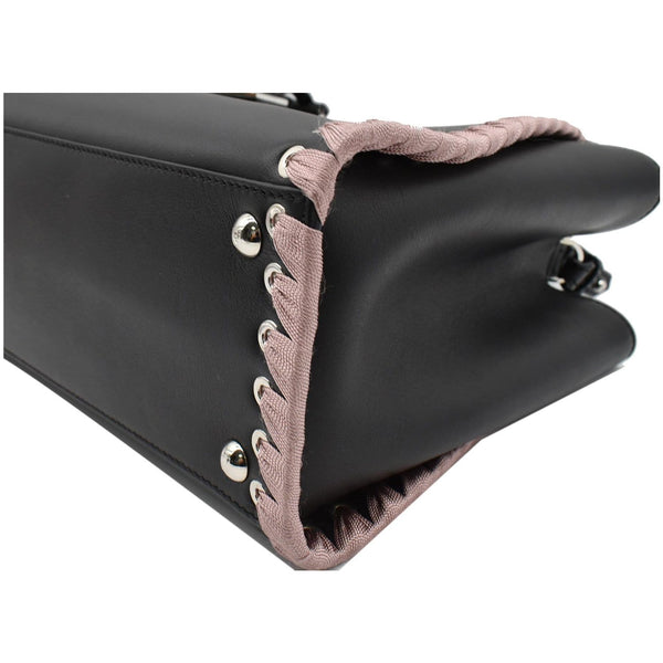 Fendi Petite 2Jours Whipstitch Leather Tote Shoulder Bag