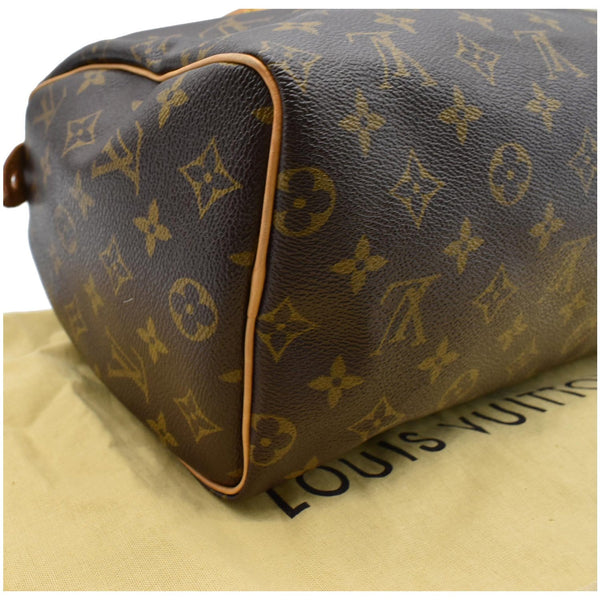 LOUIS VUITTON Speedy 25 Monogram Canvas Satchel Bag Brown