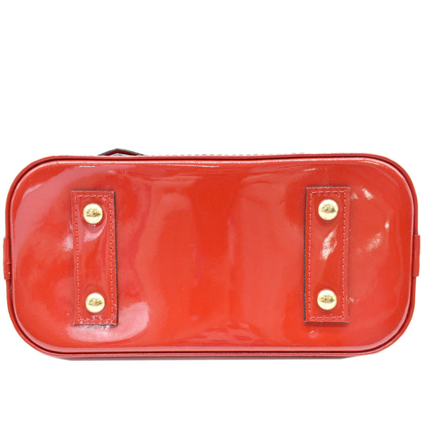 LOUIS VUITTON Alma BB Monogram Vernis Satchel Bag Red