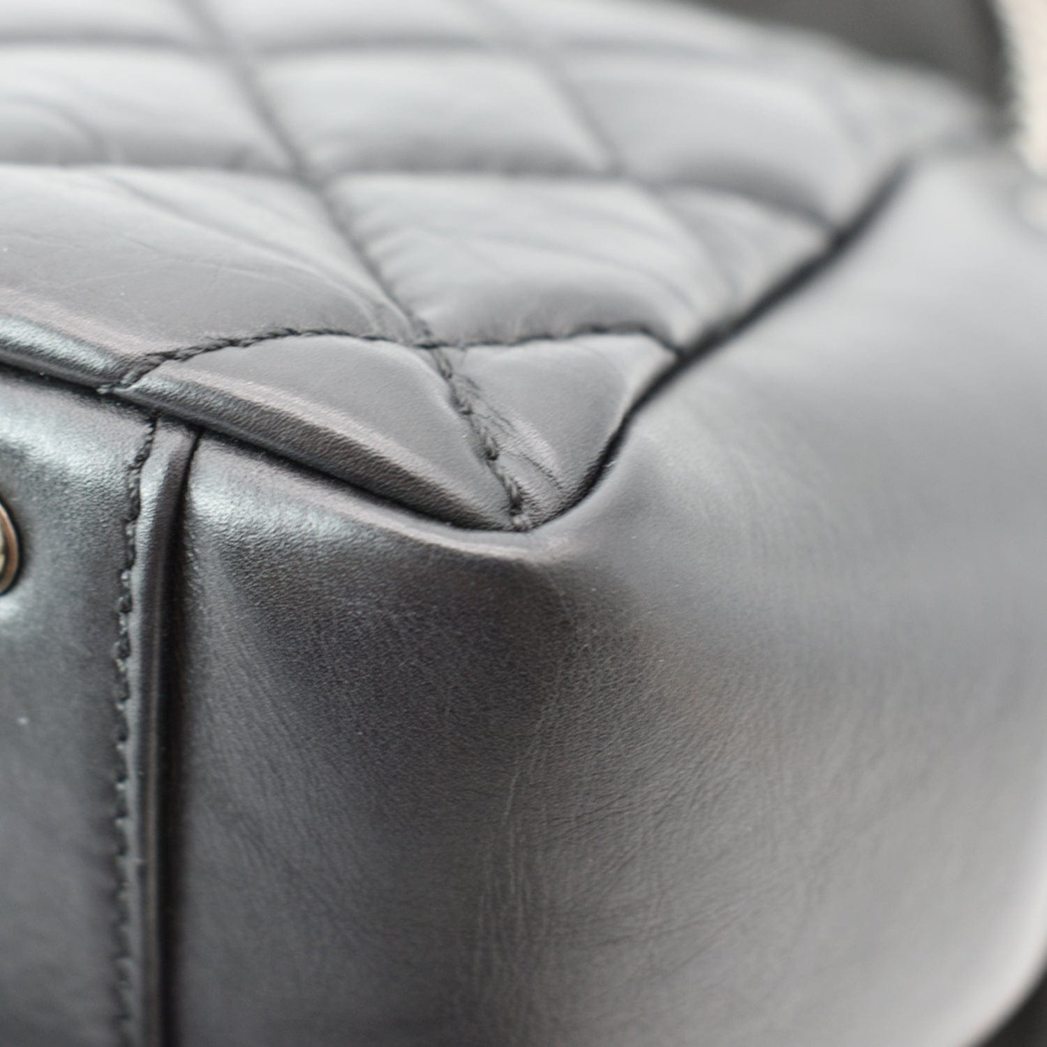 CHANEL Accordion Flap Aged Leather Shoulder Bag Black