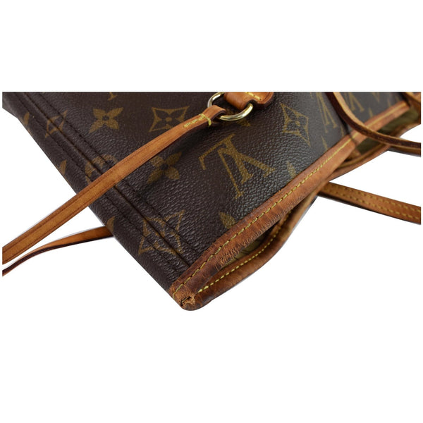 Louis Vuitton Neverfull MM Monogram Canvas Shoulder Bag - top left corner