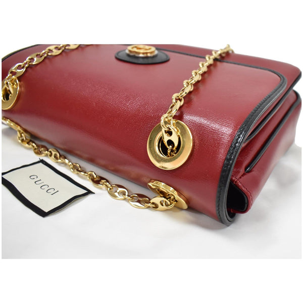 Gucci Linea Marina Small Leather Chain Style handbag - red color