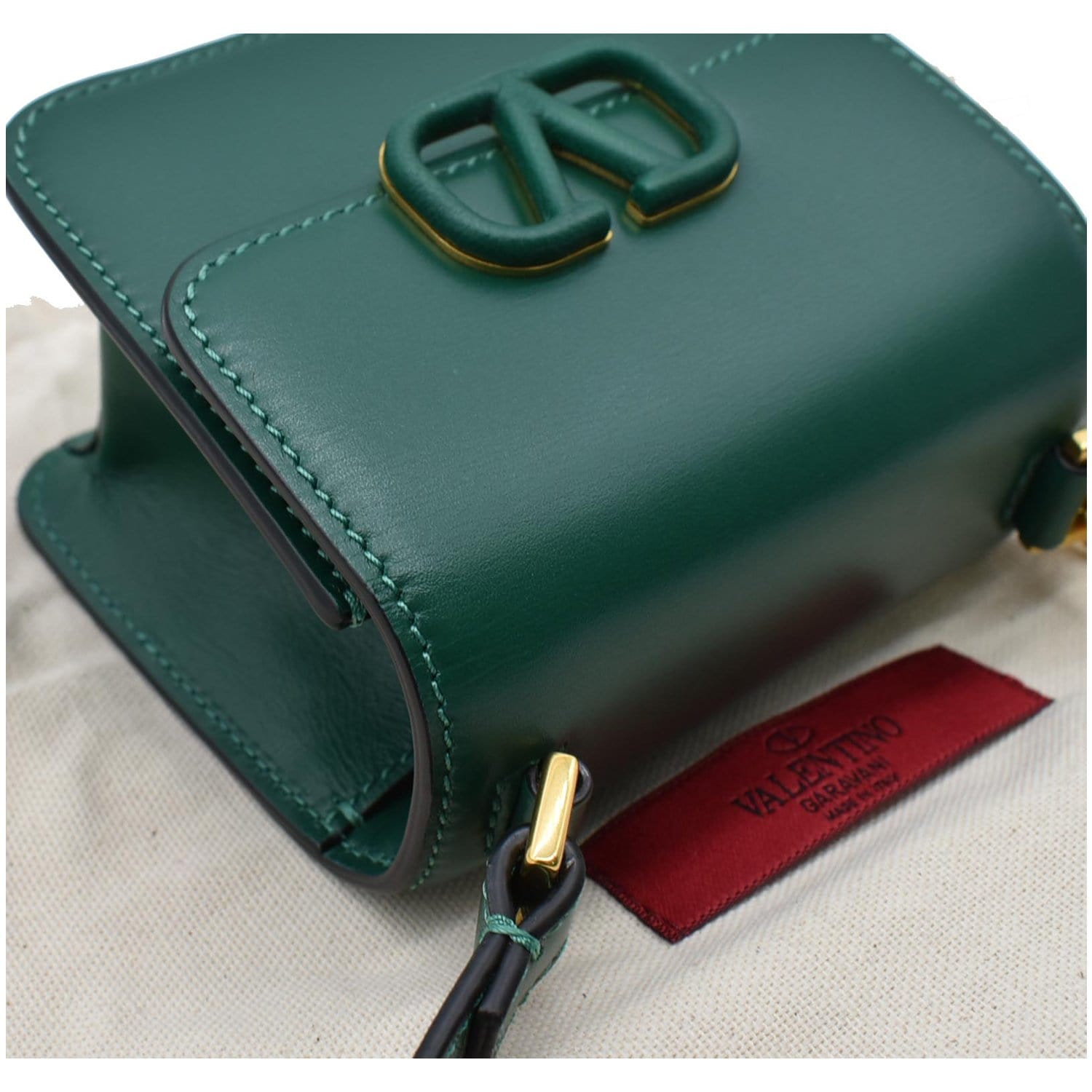 VALENTINO Garavani Vsling Micro Leather Shoulder Bag Green