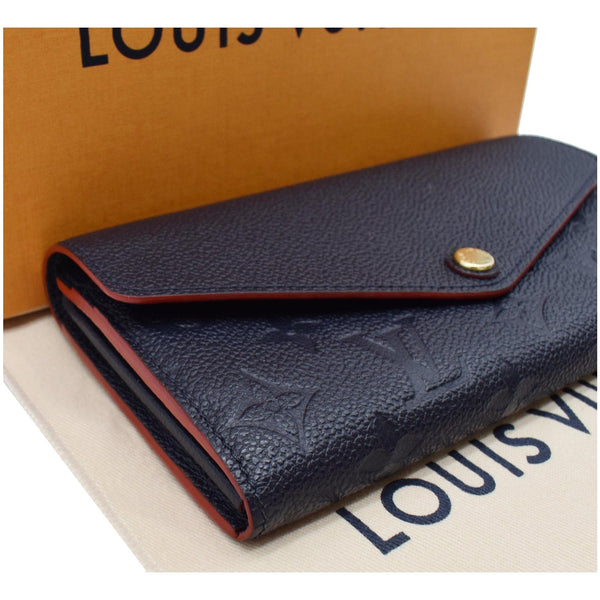 LOUIS VUITTON Sarah Monogram Empreinte Leather Wallet Blue