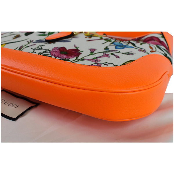 GUCCI Flora Jackie Medium Canvas Hobo Bag Orange 550152