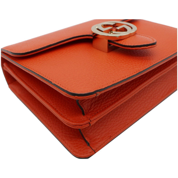 GUCCI Interlocking GG Leather Crossbody Bag Orange 510304