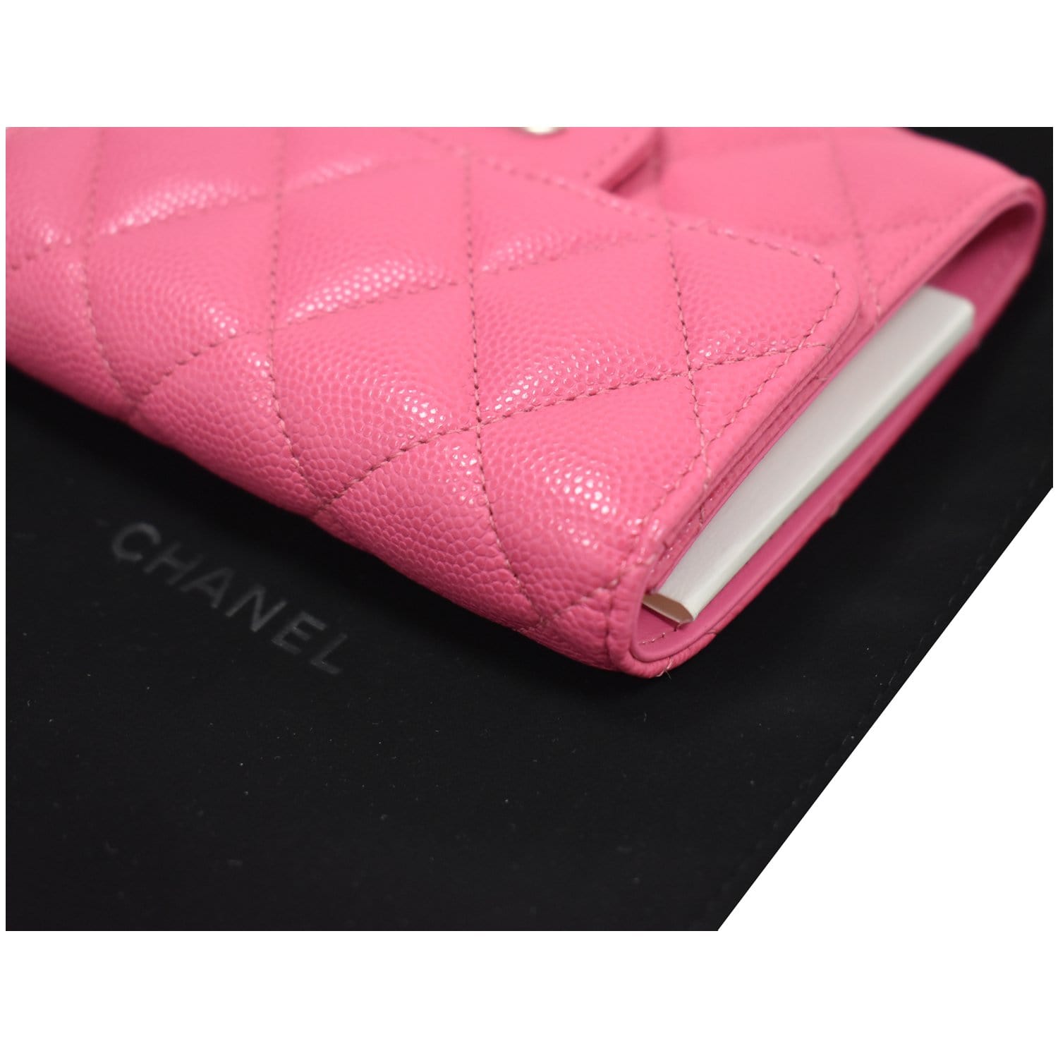 Chanel CC Card Holder Caviar Quilted Leather Flap Wallet