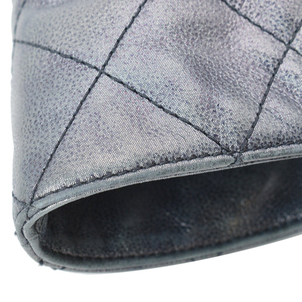 CHANEL Shopping In Chains Calfskin Quilted Large Tote Bag Black