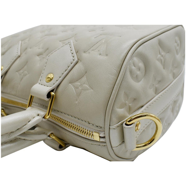 LOUIS VUITTON Speedy Limited Edition Bandouliere 22 Embossed Leather Shoulder Bag Ivory