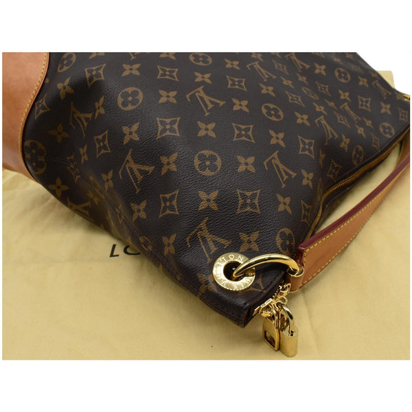 LOUIS VUITTON Berri MM Monogram Canvas Hobo Bag Brown