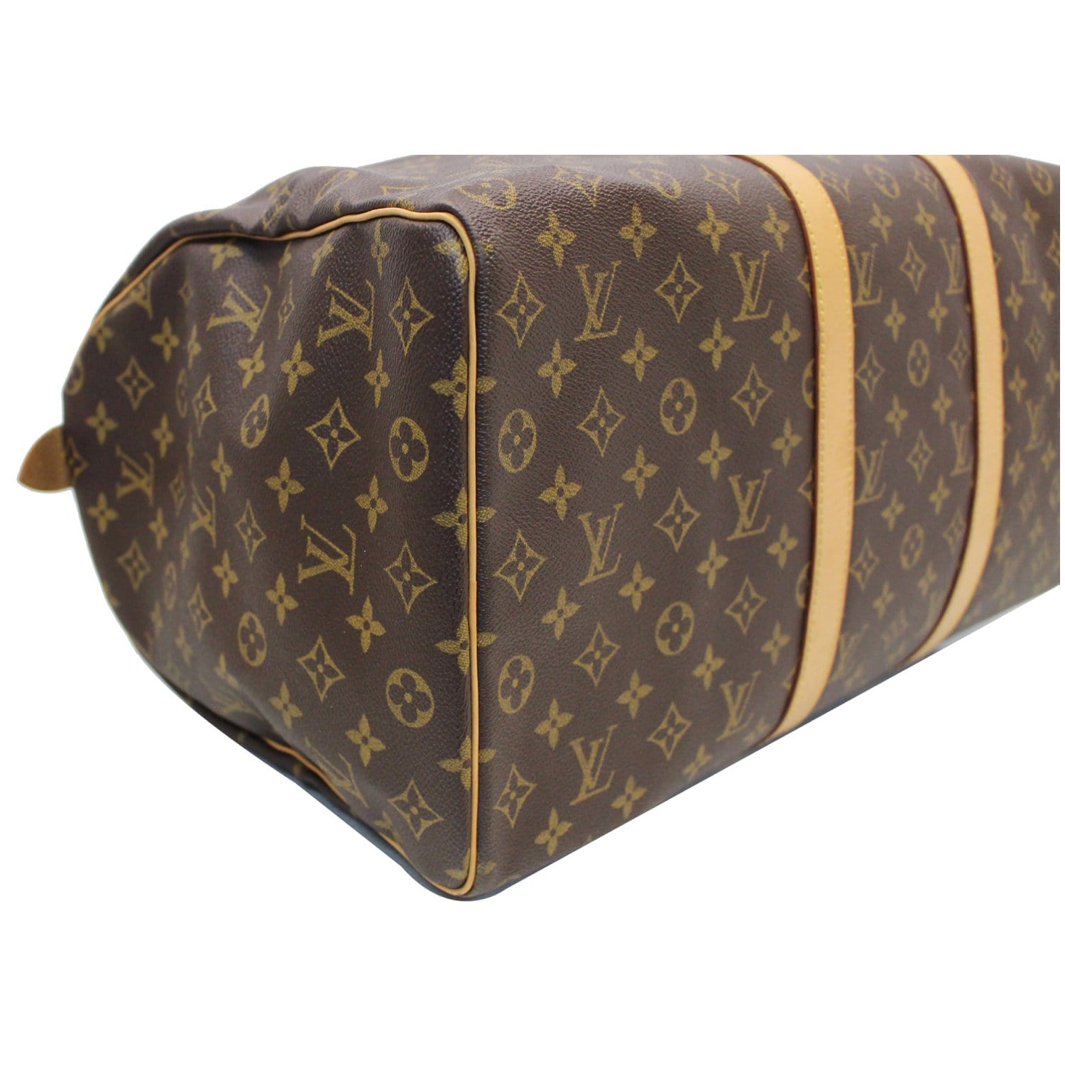 Customized Louis Vuitton Keepall 50 Travel bag in brown canvas For Sale at  1stDibs