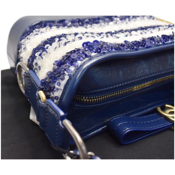 Chanel Gabrielle Sequins Small Hobo Hand Bag Blue/White