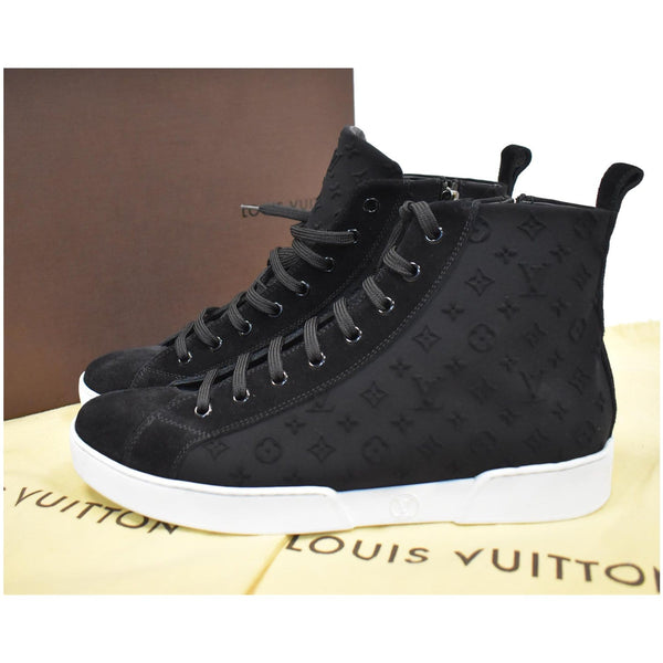 LOUIS VUITTON High Top Suede Sneaker Black