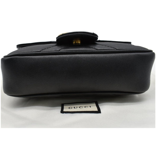 GUCCI GG Marmont Super Mini Leather Crossbody Bag Black 476433