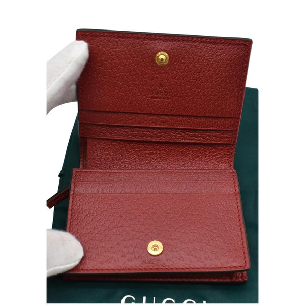 GUCCI Ophidia Flora GG Supreme Canvas Card Case Wallet Red 523155