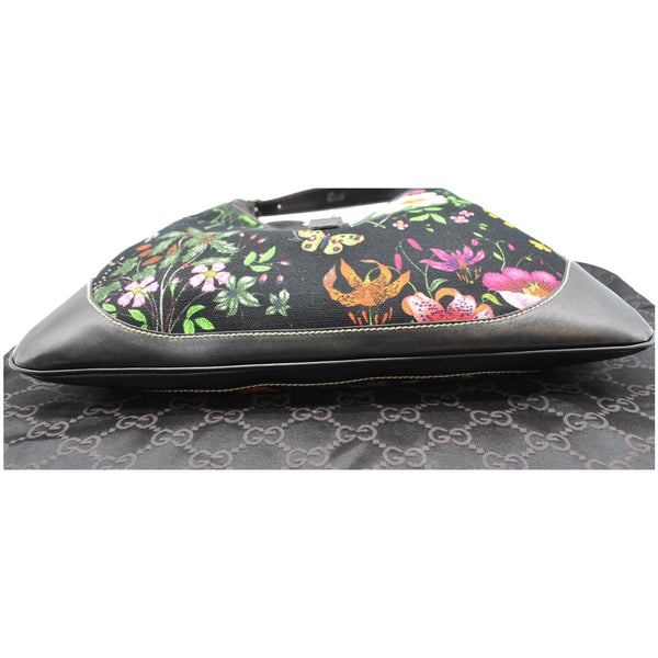 Gucci Flora Jackie O Bouvier Floral Printed Canvas Hobo Bag