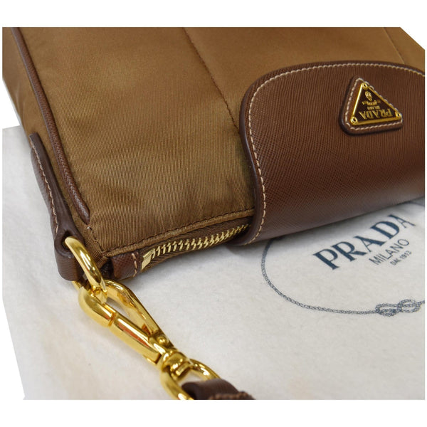 PRADA Convertible Tessuto Nylon Tote Shoulder Bag Light Brown