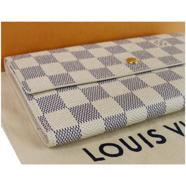 Louis Vuitton Damier Azur Sarah Wallet For Women - white checks