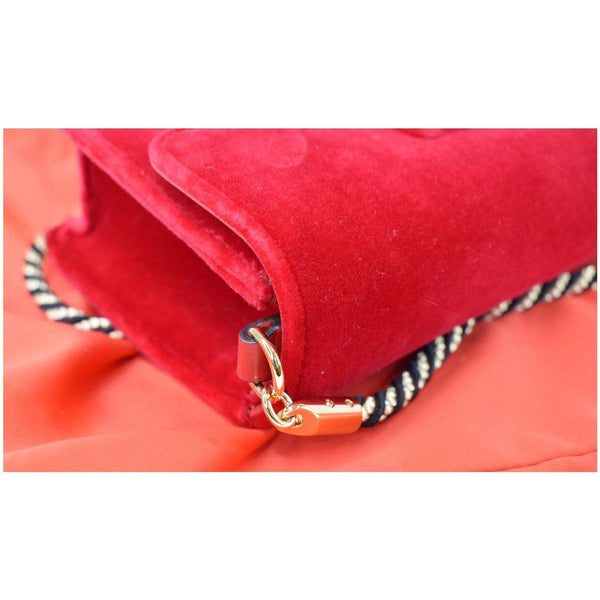 Gucci Broadway Mini Velvet Crossbody Bag red