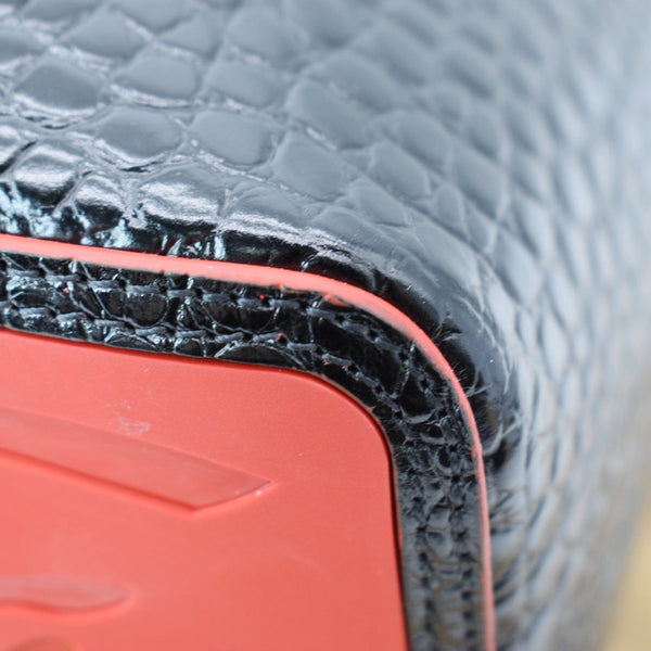 CHRISTIAN LOUBOUTIN Cabarock Croc-Embossed Leather Tote Bag Black