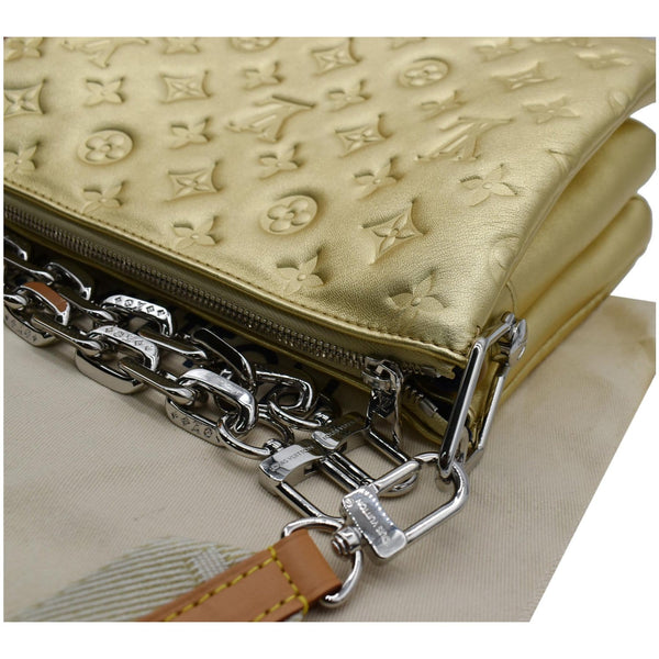LOUIS VUITTON Coussin PM Monogram Embossed Shoulder Bag Gold