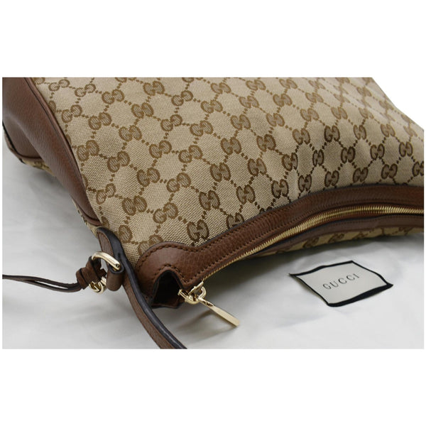 GUCCI Large Bree GG Canvas Hobo Bag Brown 449244