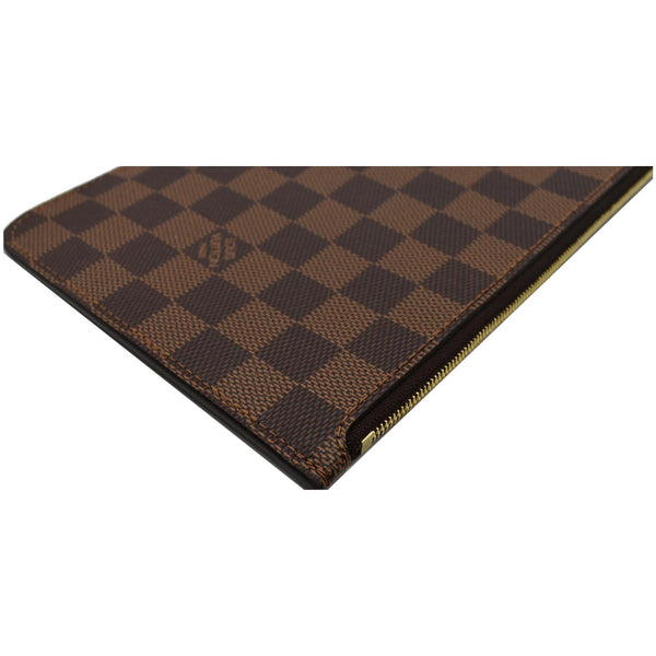 Louis Vuitton Neverfull MM Pochette Pouch - brown check exterior